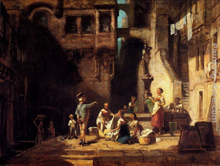 Wascherinnen am Brunnen